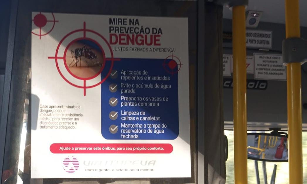 Via Itupeva realiza campanha de combate à dengue em ônibus na cidade